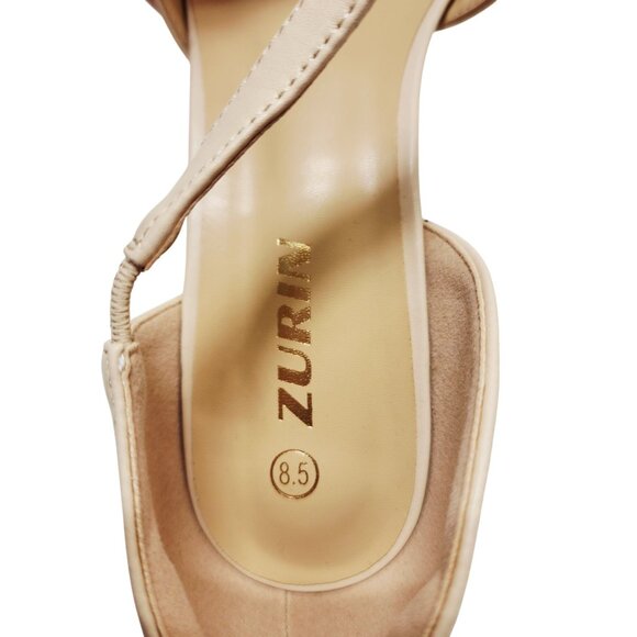 Zurin Collection Womens Nude Pointed-Toe Pumps With Straps Size 8.5 - Picture 3 of 9